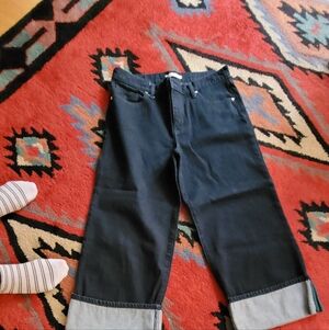 BCBG Dark Blue Wide-Leg Jeans